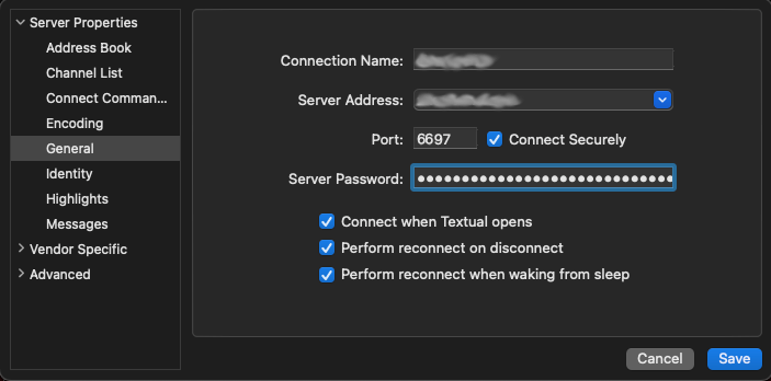 Textual network edit menu